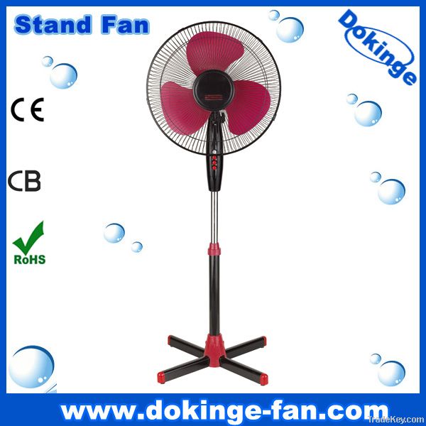 China Factory sales 450mm cross base 16 inch pedestal fan with light