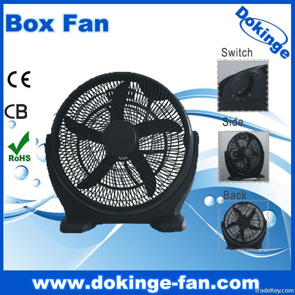 High velocity plastic 18 inch electric box fan with 5 AS blade