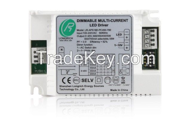 1-10V Dimmable LED Driver 18W