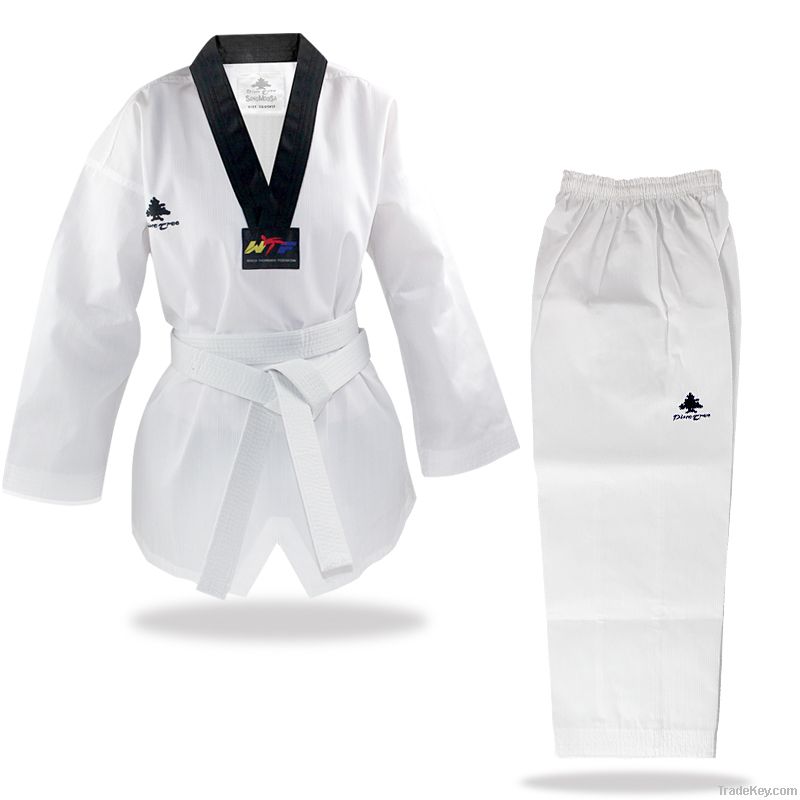 WTFapproved Pine Tree black v neck taekwondo uniform