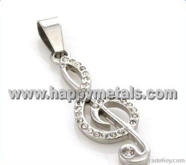 newest style stainless steel jewelry musical note pendants