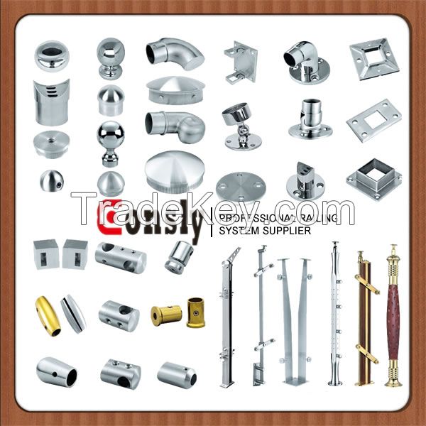 Stainless Steel pipe fittings, AISI 304/316L, for Bridge Railings, Deck Railings, Porch Railings, Stair Railings