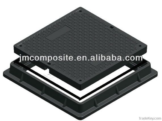 BS EN124 Square Composite Material Manhole Cover with Dia 655*655