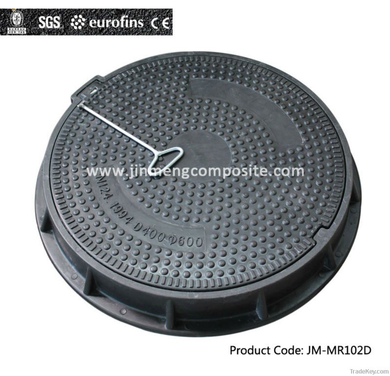 en124 d400 c/o 600mm smc manhole cover with spring lock