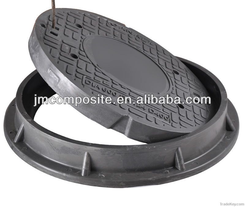 JM-MR103D - D400 550mm frp drainage manhole cover with screw lock