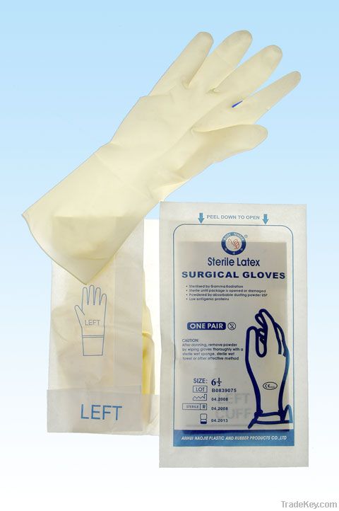 sterile disposable latex surgical glove