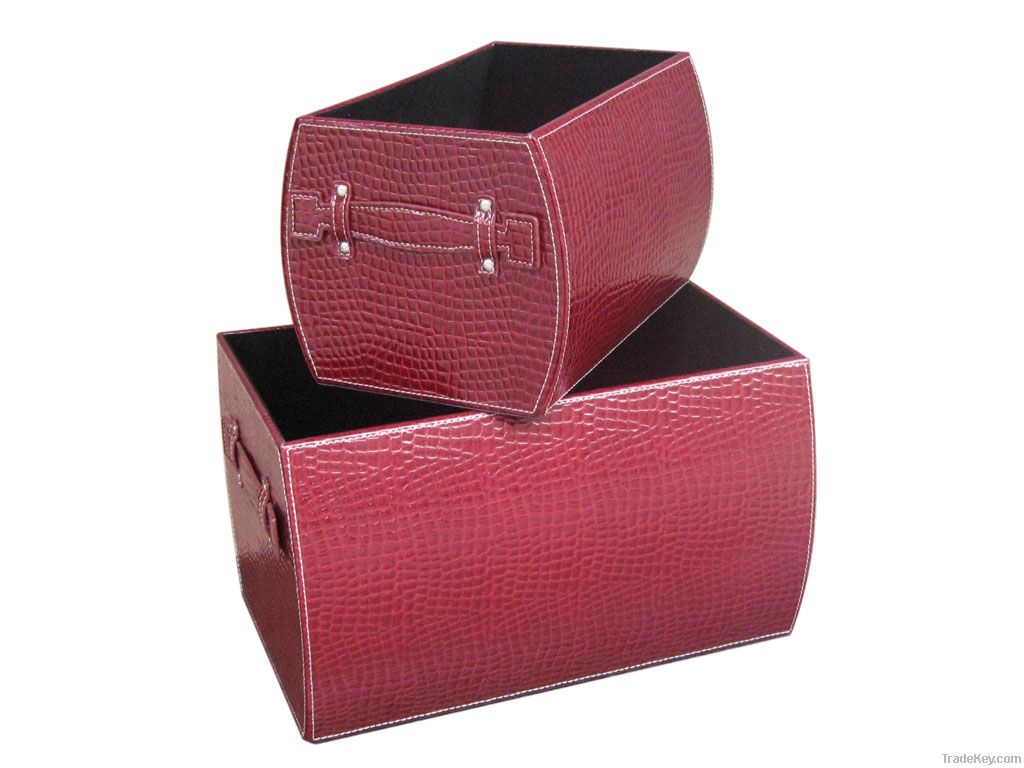 Fashion faux leather Belly shape storage box