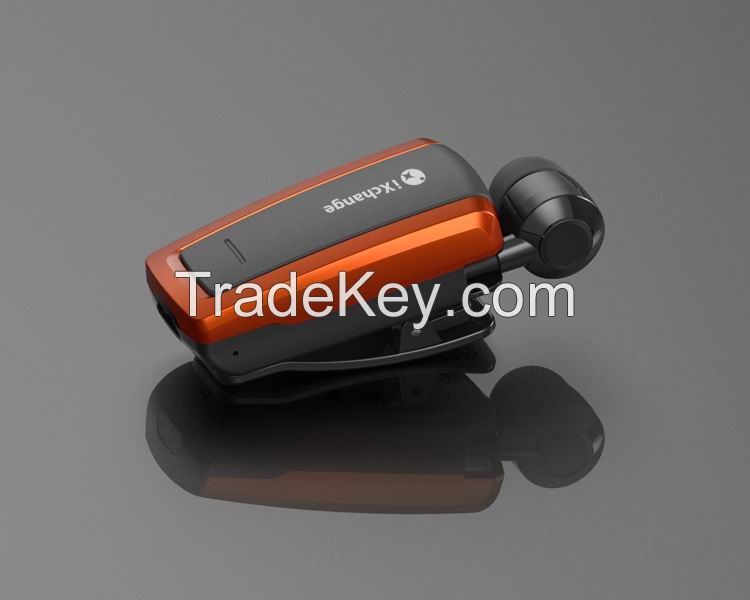 iXchange Clip Type Mini Retractable Bluetooth Headset With Multipoint Link Function