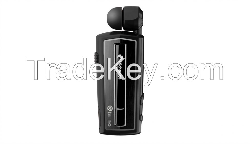 v4.0 A2DP AVRCR APTX Clip Type Stereo Retractable Bluetooth Headset 