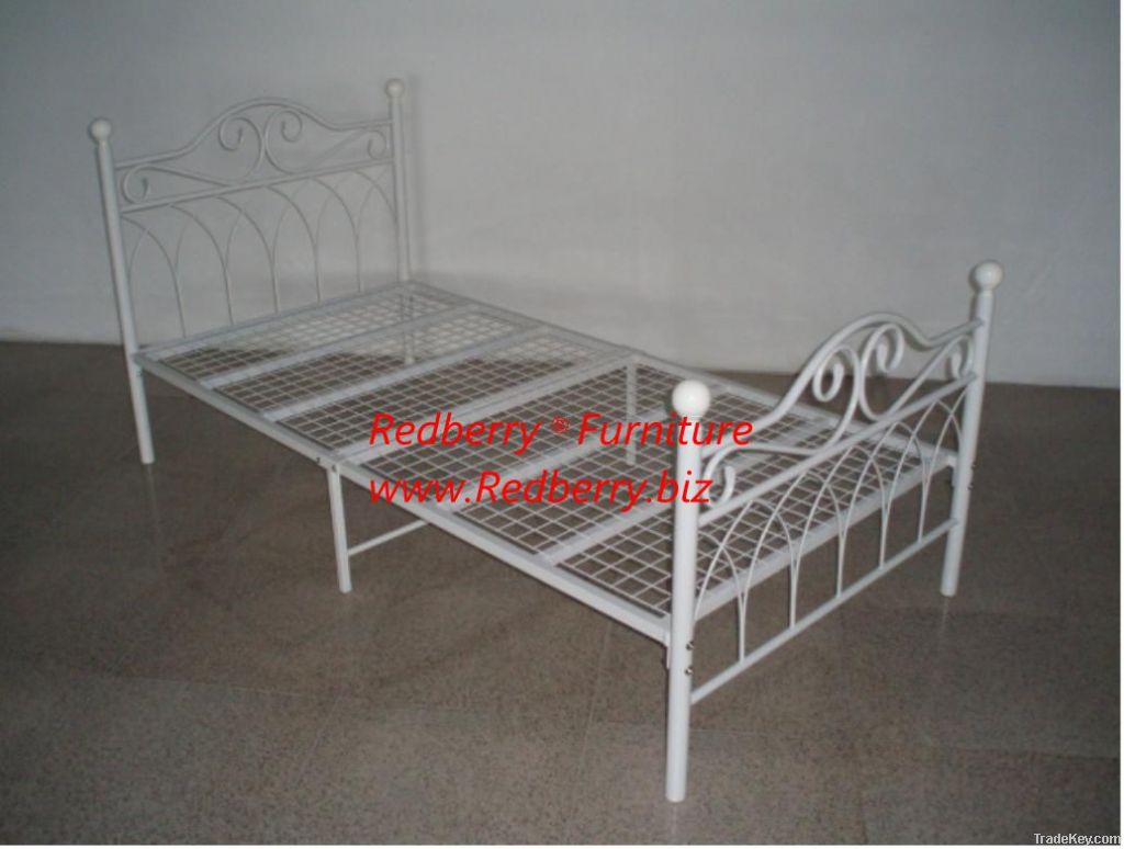 wrought iron single bed