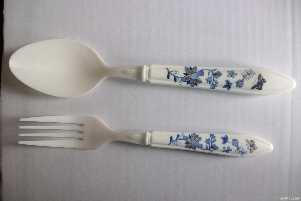 ceramic fork and spoon