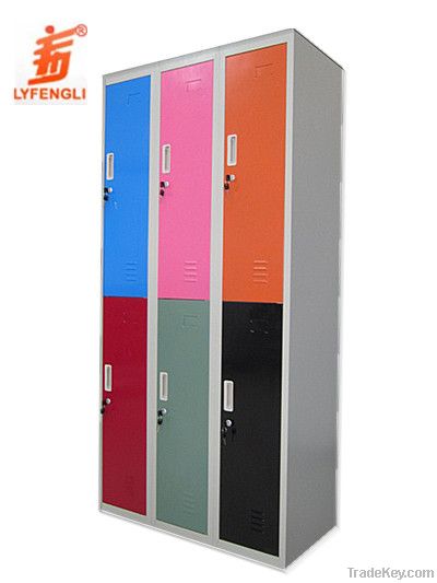 6 door colorful steel gym  locker