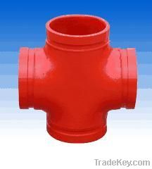 Ductile Iron Cross FM UL Approved Victaulic Grooved Pipe Fitting