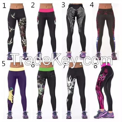 Fashion Popular Women 3D Graphic Fitness Sports Gym Yoga Training Pants Stretch Running Leggings