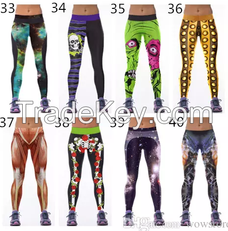 Fashion Popular Women 3D Graphic Fitness Sports Gym Yoga Training Pants Stretch Running Leggings