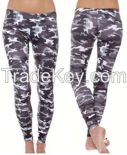 hot wholesale custom sports leggings for men camouflage tights long fitness gym pants 