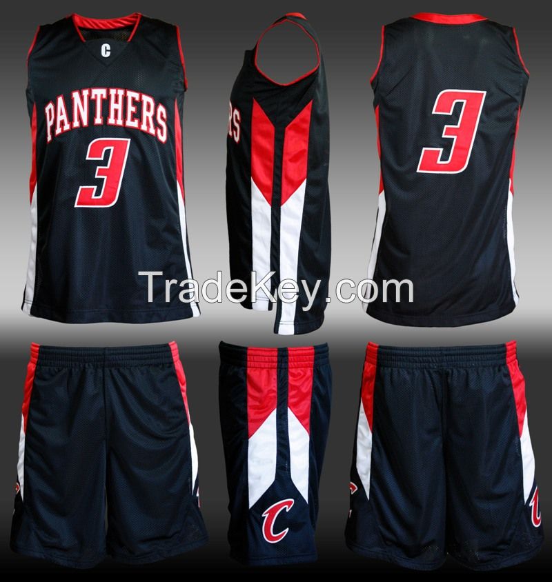 Wholesale custom basketball apparel Latest Basketball Jersey and shorts Design Sublimation Reversible Basketball uniform Jersey