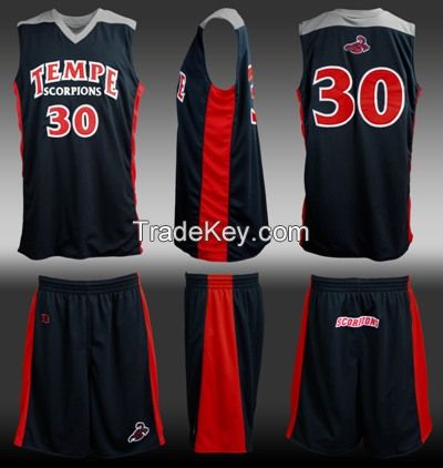 Wholesale custom basketball apparel Latest Basketball Jersey and shorts Design Sublimation Reversible Basketball uniform Jersey