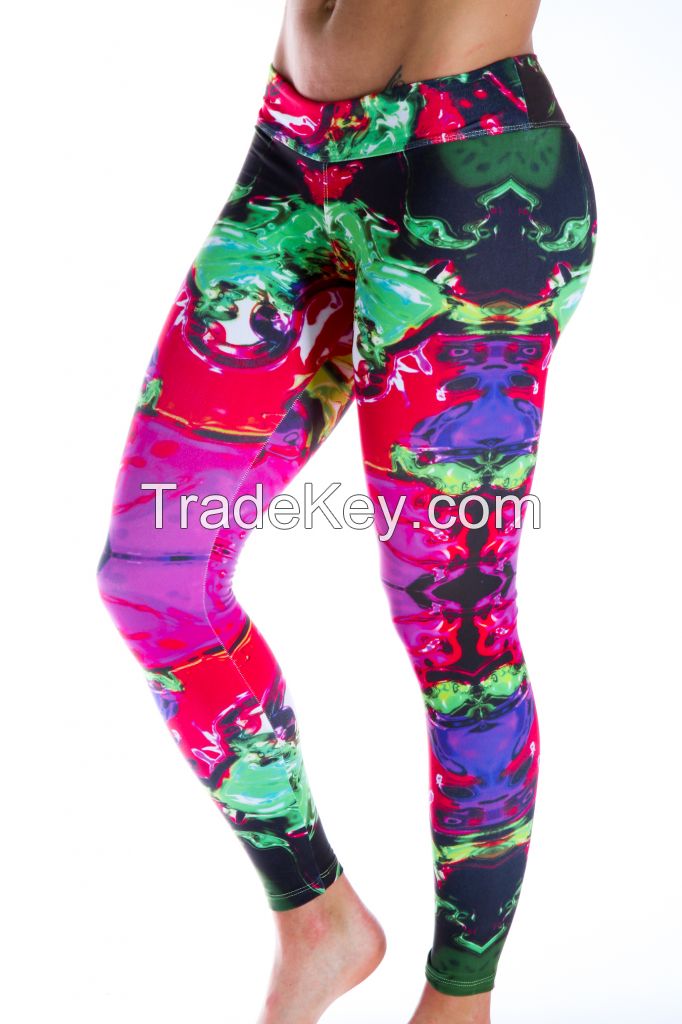 leggings 2017 high quality sexy printed mesh leggings yoga pants for women