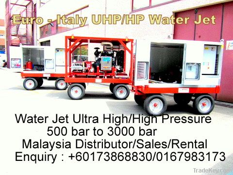 Ultra High/ High Pressure Water Jetting Equipment 500 bar to 3000 bar