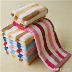 100% cotton color stripe face towel