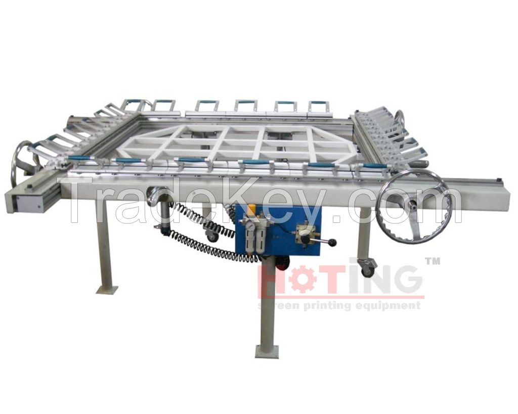 Stainless steel vibrating screen stretching machine