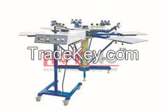 Manual carousel textile screen printing machine