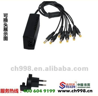 12Vdc changeable pulg power adapter