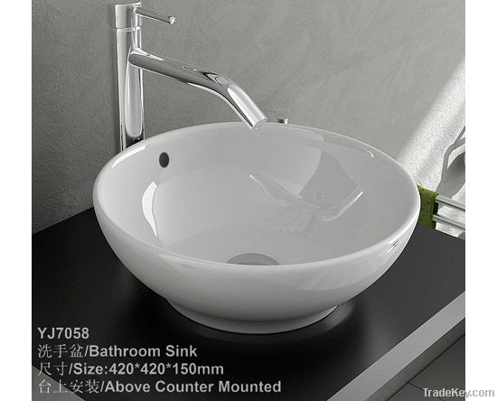 New European style no hole above counter basin high temperature cerami