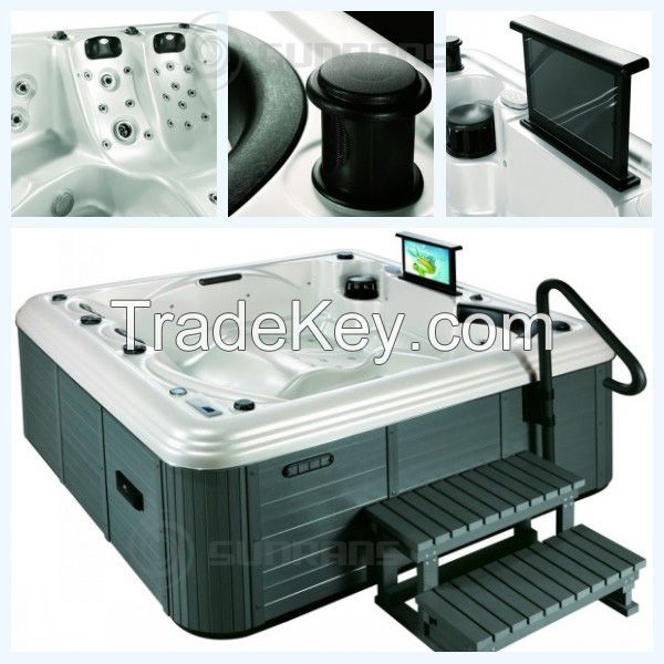 Hot sale luxury outdoor hot tub with 42 pcs massage jet for 5 person hot tub