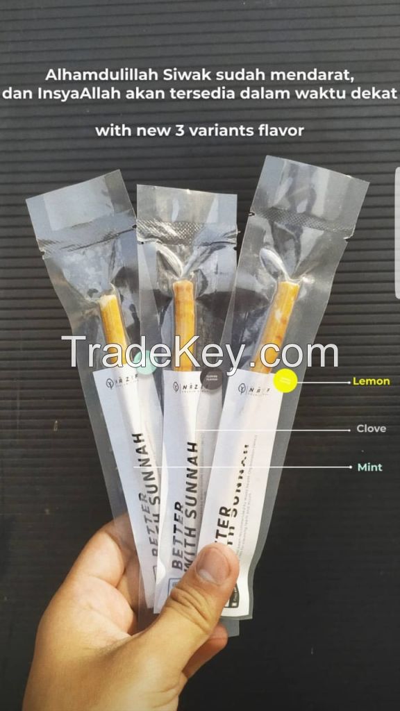 Transparent packed Miswak Sticks