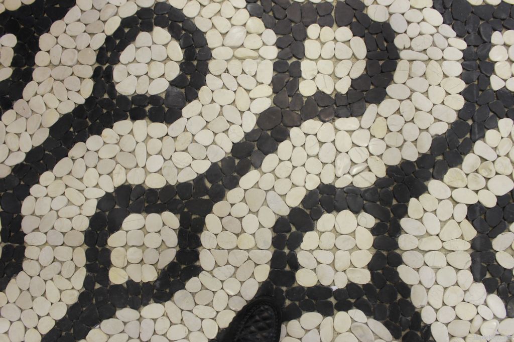 mosaic pebble tile, mosaic pebble mesh floor pebble mat/tile