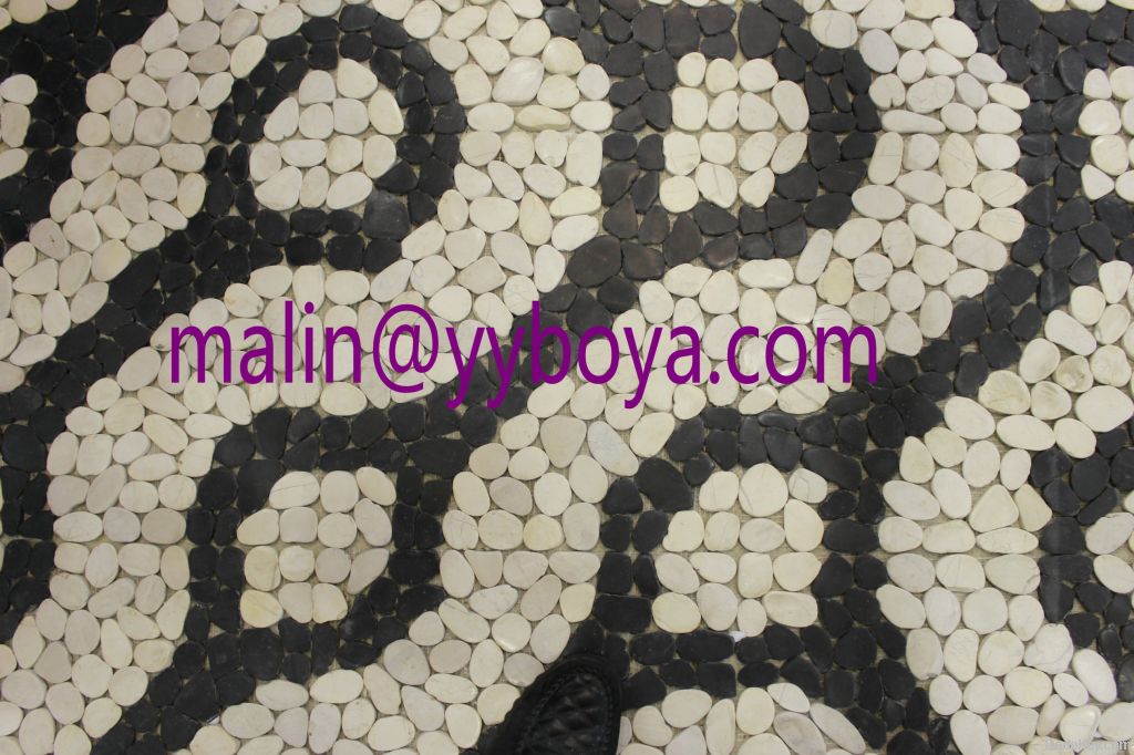 mosaic pebble tile, mosaic pebble mesh floor pebble mat/tile