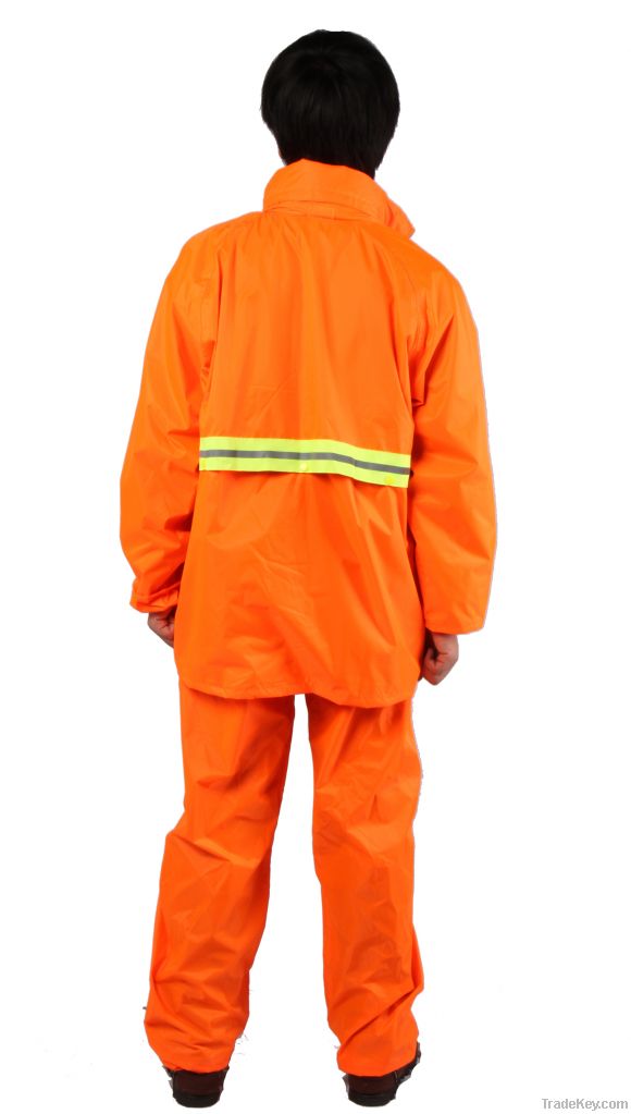 high quality yellow pvc roadways rainsuit for sanitation workers