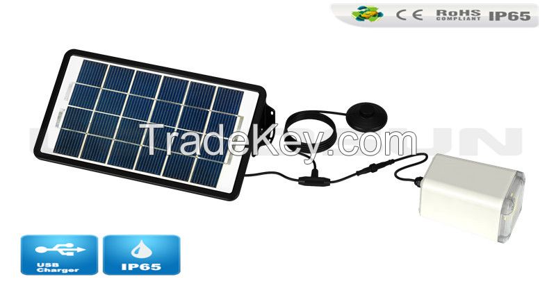 2015 1w 2w LED Home Portable solar energy led emergency lights with Solar Charger