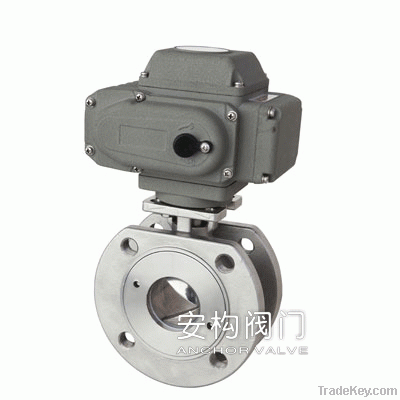 Electric wafer ball valve