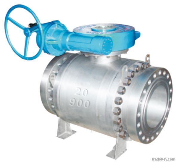 High pressure ANSI trunnion ball valve