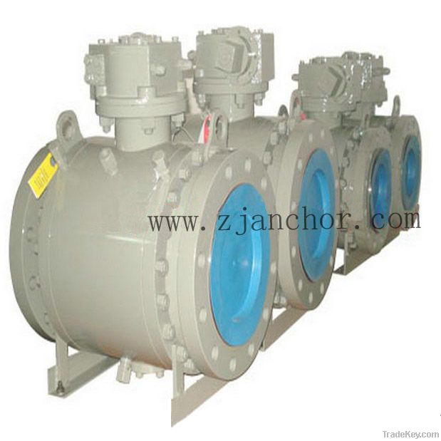 Anti sulfuration pipeline trunnion ball valve