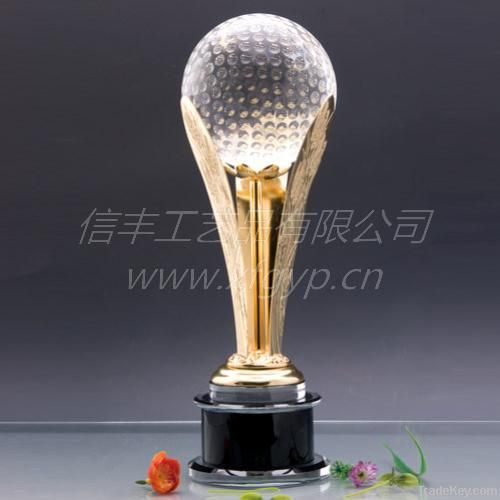 Brilliant Crystal Golf trophy