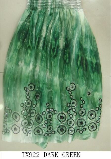 lady's fashion dress fabric with embroidery and tie-dyed desigms