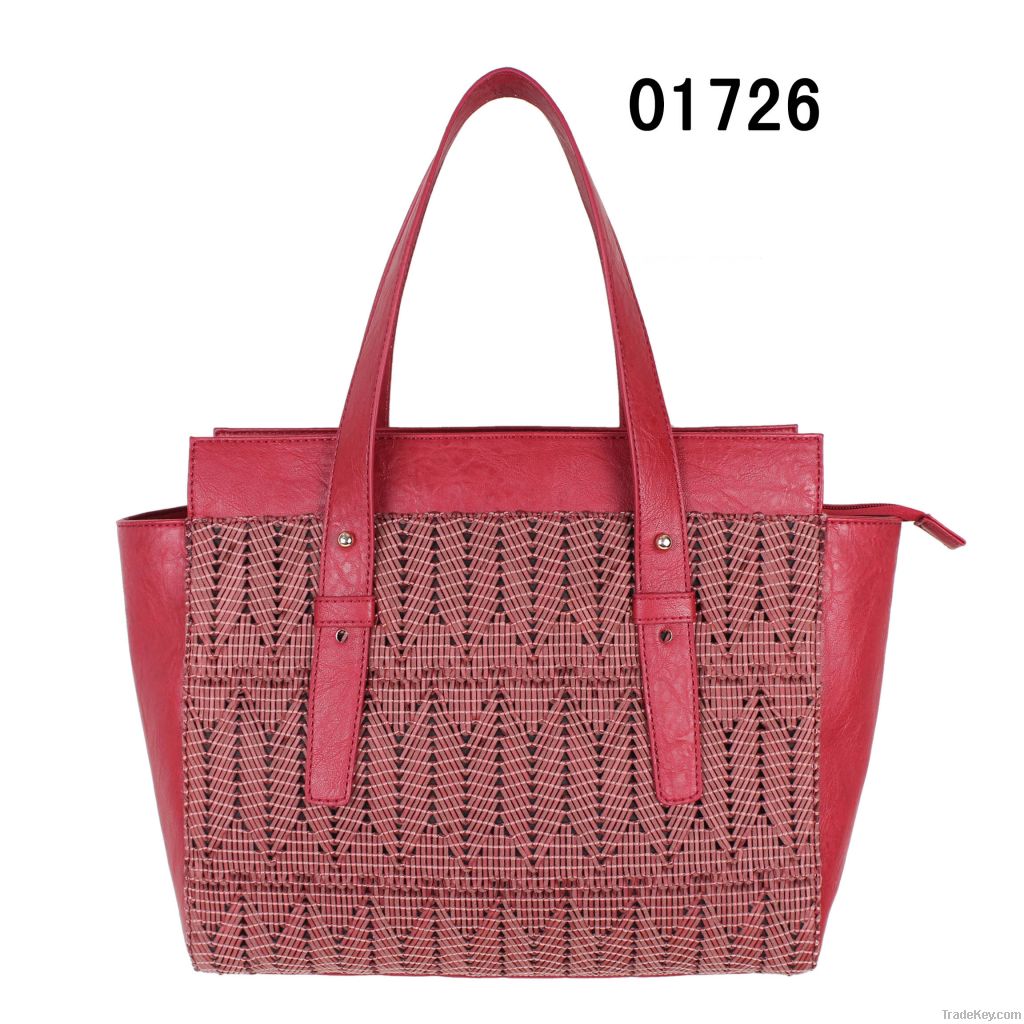 Fashion PU lady tote handbag in guangzhou