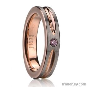 tungsten carbide jewelry rings rose gold plating Polished shiny