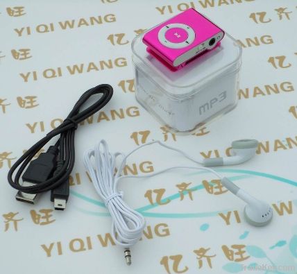 Wholesale MINI clip MP3 Player with Micro TF/SD card Slot with cable+e