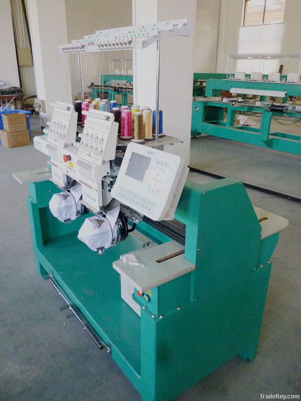 Double cap embroidery machine