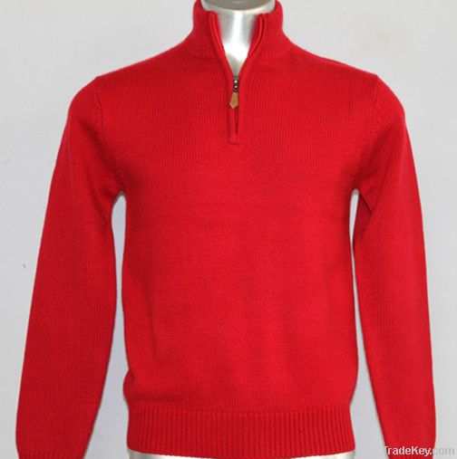 Winter new style bright color man's mock neck zipper sweater  hot sell