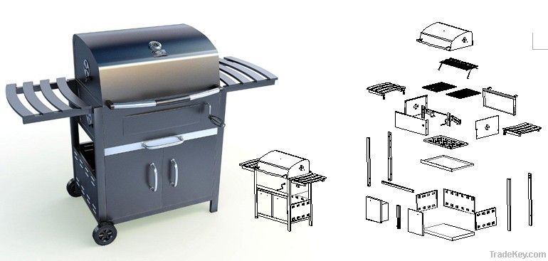 30ââ deluxe full cart charcoal grill
