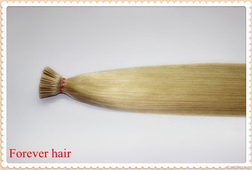 Hot Sale! High quality Chinese virgin remy hair red I tip hair extensi