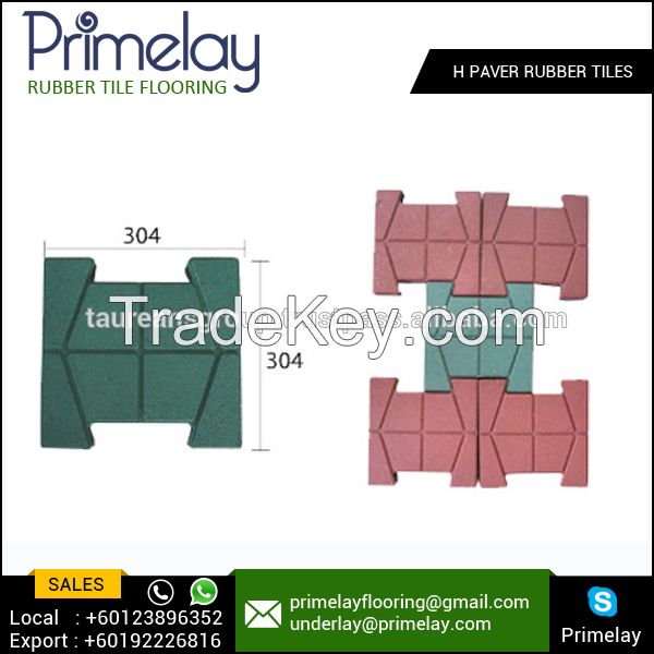 H Paver Safety Recycled Rubber Tiles