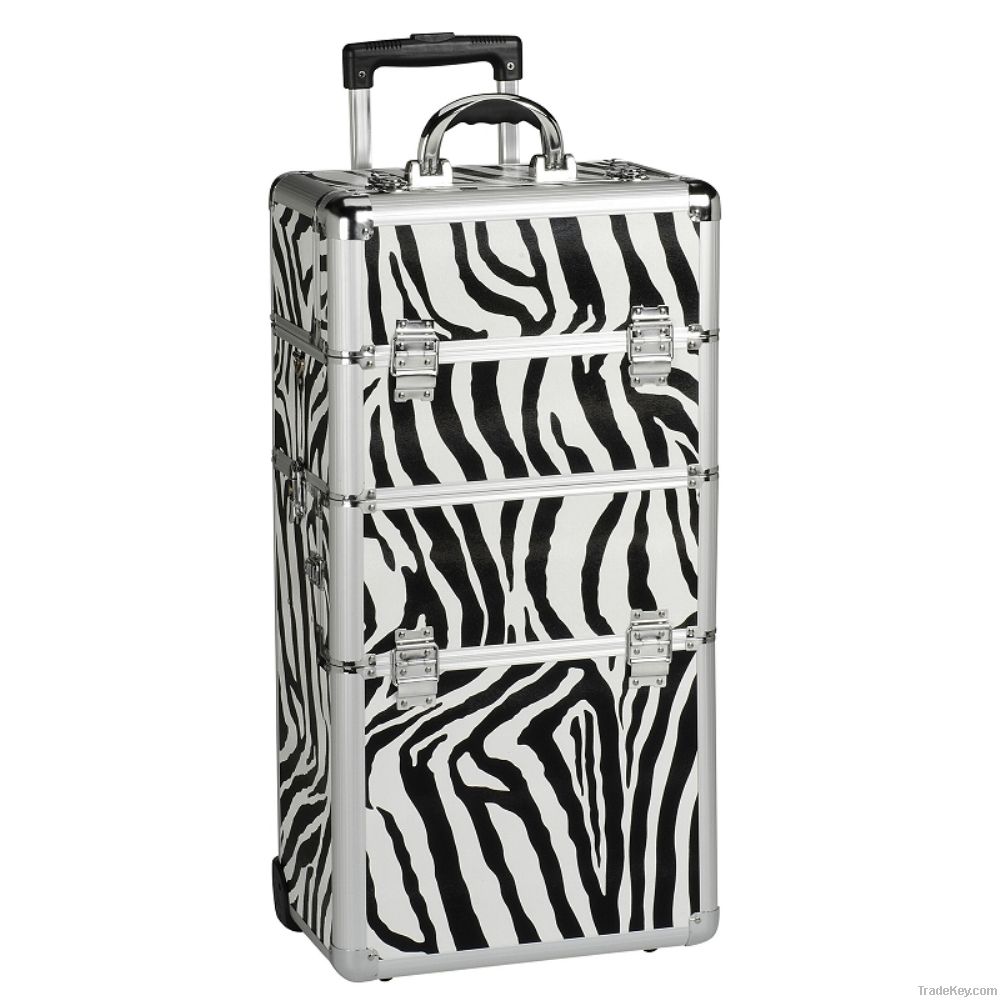 Pro Rolling Zebra Makeup Case