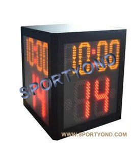 Four sided display Basketball shot clock and game period times with led electronic digital display